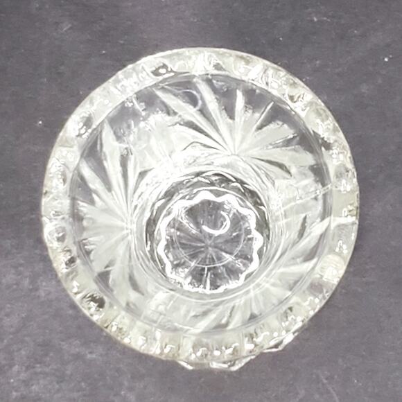 Vtg Glass Toothpick Holder Sawtooth Trim Diamond Minimalist Decor - Picture 2 of 9